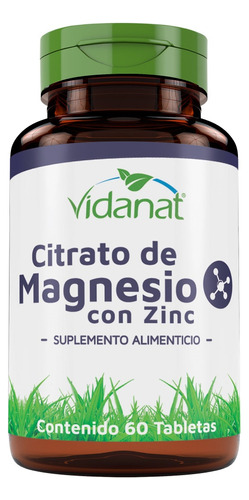 Citrato De Magnesio Zinc 60 Tabletas Vidanat