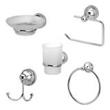 Kit Accesorios Para Baño Peirano Línea 8000 5 Piezas Cromo