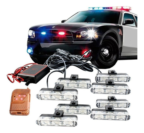 Kit Strobo 24w Grade Automotivo Policia Viatura Giroflex 12v