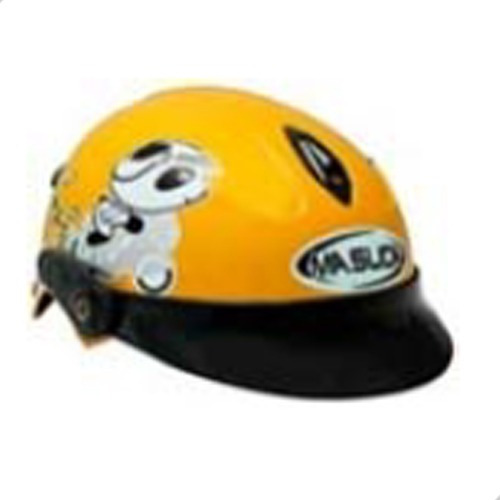 Casco Niño 1/2 Abs Msd-508 Motociclista Amarillo