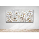 Cuadro Triptico Moderno 140x52cm/110x52cm Floral Regalo