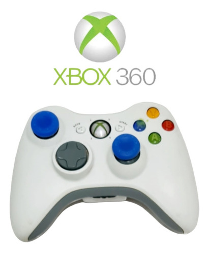 Controle Branco Sem Fio + Grips - Xbox 360 Original