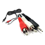 Cable Miniplug 3.5mm A 2 Rca A/v De 1.5mts Pack X3