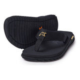 Chinelo Kenner Sandalia  Kivah Dlk Preto E Dourado Original