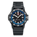 Reloj Luminox Tactico Leatherback Sea 324 Suizo Sumergible Color De La Malla Negro Color Del Fondo Azul