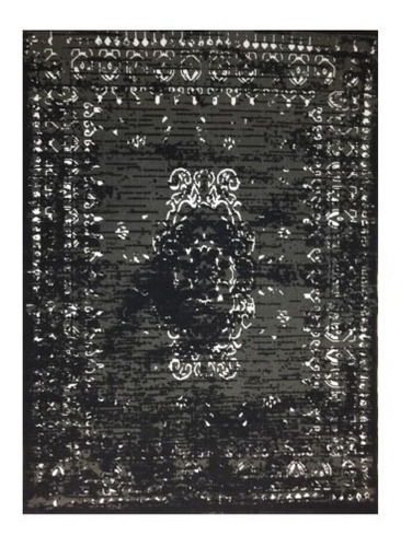 Tapete Decorativo Rombos Negro Gris 1.60x2.30 100% Algodon 