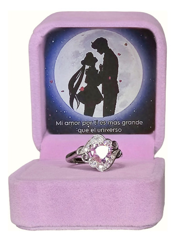 Anillo Compromiso Plata S925 Sailor Moon 25 Aniversario Nf