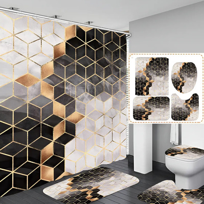 Hanlala Cortinas de baño, alfombras, conjuntos de 4 piezas lavables, Negro oscuro y liso | MercadoLibre