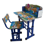 Mesa Mesinha Infantil Escrivaninha Ajustavel Educativa Azul