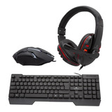 Kit Gamer Audífonos Mas Teclado Y Mouse Comx3 Ultra