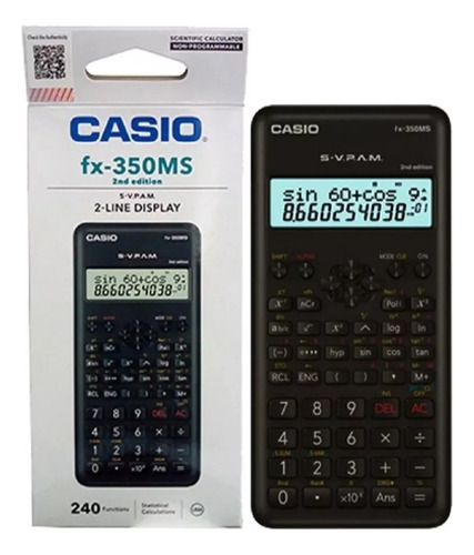 Calculadora Cientifica Casio Fx-350ms 2 Ed Original Negro