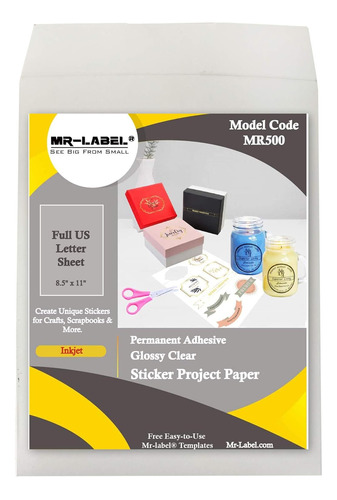 Papel Imprimible Multiusos Transparentes 8.5x11 Mr-label