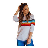 Blusa Feminina Trico Tricot Colorida Tendencia Foto Real