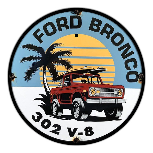 #756 - Cuadro Decorativo Ford Bronco Camioneta Surf No Chapa