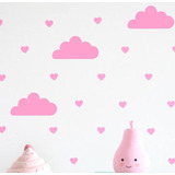 Vinilos Decorativos Infantiles Pack Nubes + Corazones Nube