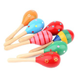 Maraca De Madera Instrumento Infantil Juguete 20 Cm Alto 