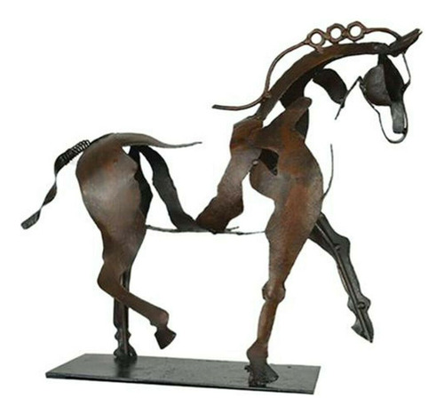 Escultura Rústica De Caballo Adonis De Metal Decorativa Para