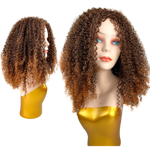 Peruca Lace Wig Afro Cacheada Organica Aspecto Cabelo Humano