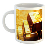 Taza Ceramica Oro Lingotes Valores Gold Moneda Bloque M1