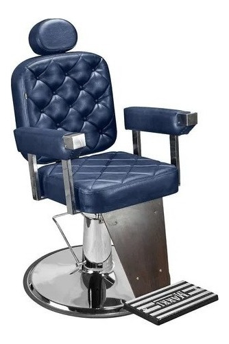 Cadeira Salão Beleza Barbearia Barbeiro Top Premium Cor Azul-escuro