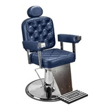 Cadeira Salão Beleza Barbearia Barbeiro Top Premium Cor Azul-escuro