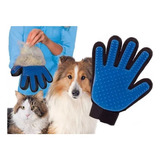 Guante Cepillo Plastico Masajeador Perros Gatos 5 Dedos Color Azul