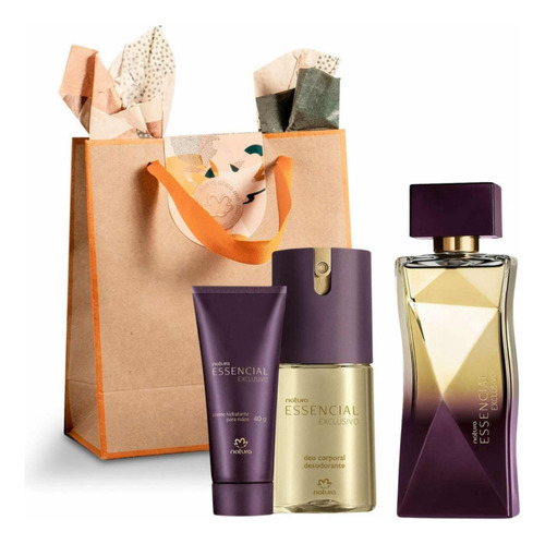 Kit Presente Essencial Exclusivo Deo Parfum 3 Itens Natura