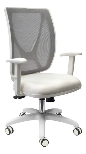 Silla Oficina Ejecutiva Sillon Gerencial Diseño Alma Parquet Color Eco Cuero Blanco Material Del Tapizado Tela Marathon