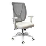 Silla Oficina Ejecutiva Sillon Gerencial Diseño Alma Parquet Color Eco Cuero Blanco Material Del Tapizado Tela Marathon