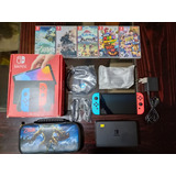 Nintendo Switch Oled 64gb Neon + Cinco Juegos