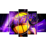 Cuadro 5 Piezas Los Angeles Lakers Basquetbol Textura