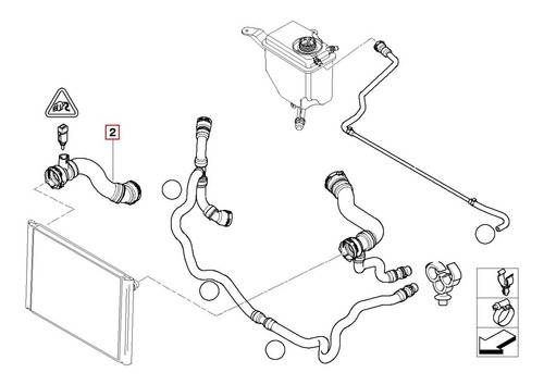 Manguera Inferior Radiador Bmw E60 523i 525i 530i Motor N52 Foto 3