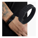 Pulseira Masculina Couro Legítimo Fecho Imã Jon's Premium