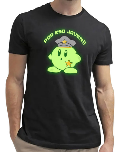 Playera Brilla Oscuridad Kirby Policia Meme Game Nintendo 