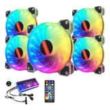 Kit 5 Ventiladores Rgb 120mm Radiador Con Aura Sync -yp5p