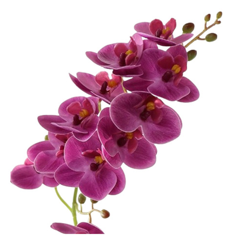 1 Haste De Orquídea Artificial Silicone Para Decorações 69cm