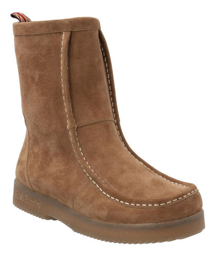 Botas Planas Hush Puppies Bota Cuero Mujer Yukon Marrón Café