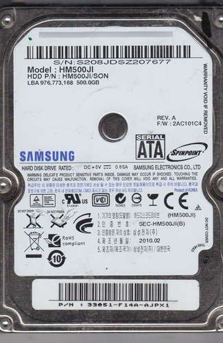 Disco Rigido 500gb Samsung Notebook Nuevo Oem - Sata - 2.5