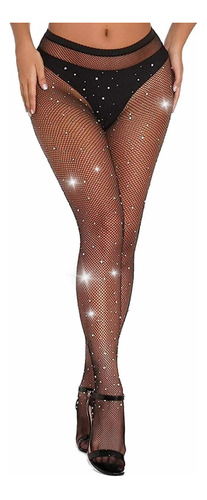 Medias Red Con Brillos Strass Panty Fiesta Mujer