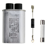 Kit Capacitor Alta Tensão Microondas 0.70uf +fusivel+diodo