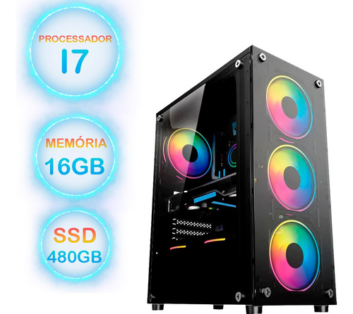 Computador I7 Barato Memoria 16gb Ssd 480gb Fonte 600w Jogos