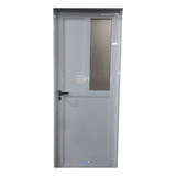 Puerta Aluminio Blanco  80x200 1/4 Vidrio Lateral