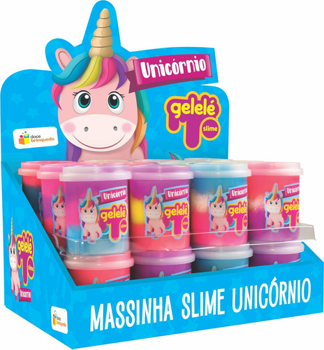 Gelelé Slime Massinha Meleca Unicornio Kit 12 Pote 152gr