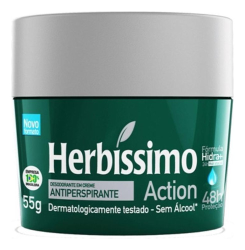 Desodorante Creme Herbissimo Action Antitranspirante 55g