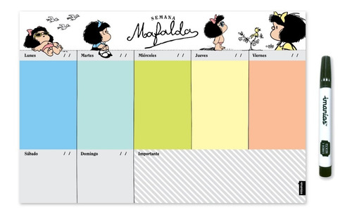 Organizador Semanal Mafalda Color Imantado
