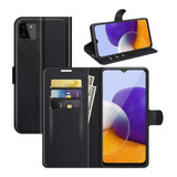 Funda Flip Cover Para Samsung A22 5g Libro Tarjetero