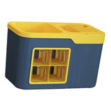 Caja De Almacenamiento Para Cocina, Azul Amarillo 4 Rejillas