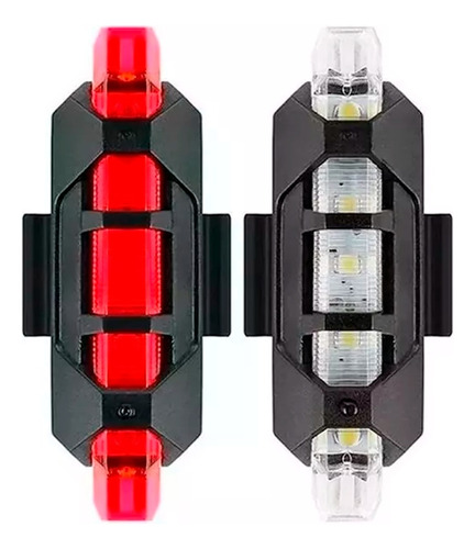 Lanterna Bike Farol Led Bike Sinalizador Recarregável - Par