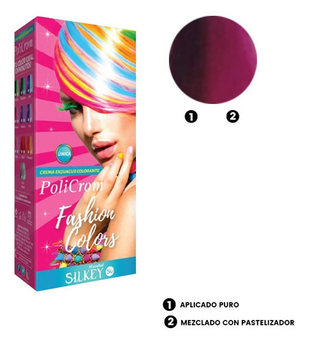  Tinta Policrom Fashion Colors Fucsia Semi-permanente 90ml Tono 7 Rubio