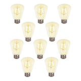 Kit De 10 Piezas Foco Vintage Edison Luz Cálida 4w Base E27